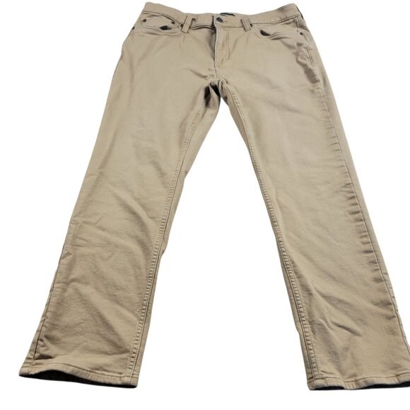 Banana Republic Jeans Mens 36x28.5 Tag 36x30 Brown Denim Straight Preppy - Picture 1 of 8